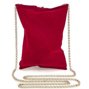 Anya Hindmarch Red Velvet Crisp Packet Clutch Crossbody Bag with Box